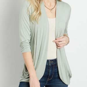Green 3/4 sleeve Maurices slouchy pocket cardigan